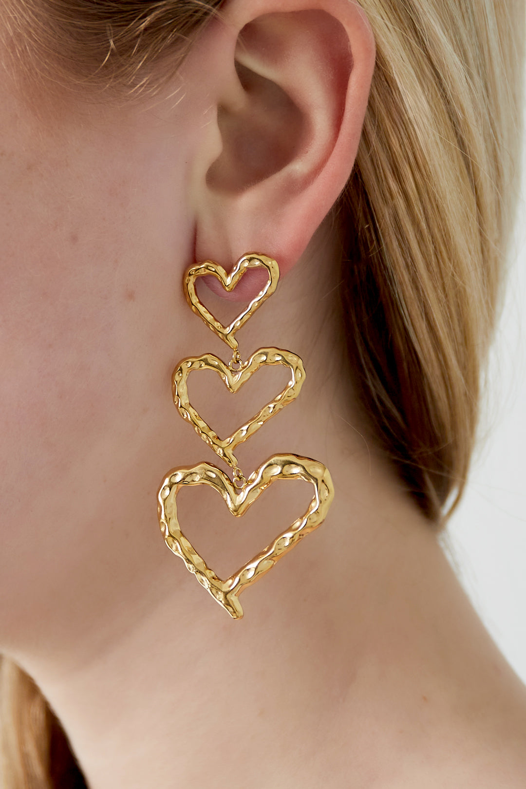 Stainless Steel Drop Earrings Heart Casual Daily